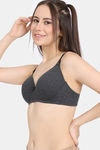 Rosaline Padded Non Wired 3/4th Coverage T-Shirt Bra - Black Beauty — thumbnail 3